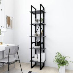 Biblioteca cu 5 rafturi, alb, 40x30x175 cm, lemn prelucrat GartenMobel Dekor