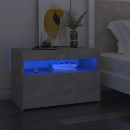Noptiera cu lumini LED, gri beton, 60x35x40 cm GartenMobel Dekor