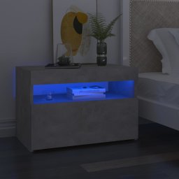 Noptiera cu lumini LED, 2 buc., gri beton, 60x35x40 cm GartenMobel Dekor