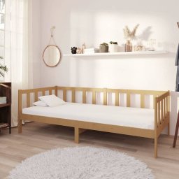 Pat de zi cu saltea, maro miere, 90x200 cm, lemn masiv de pin GartenMobel Dekor