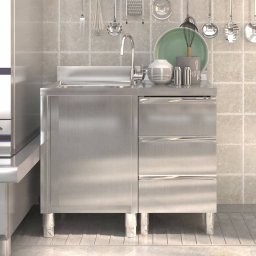 Dulapuri de bucatarie comerciale, 2 buc., otel inoxidabil GartenMobel Dekor