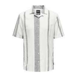 Only & Sons Cămașă 'ONSCaiden' gri amestecat / alb
