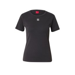 HUGO Tricou 'Deloris' negru / alb