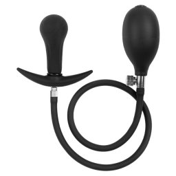 Rimba Latex Play Inflatable Anal Plug with Pump Black