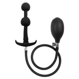 Rimba Latex Play Inflatable Anal Plug with Double Balloon and Pump 9172 Black