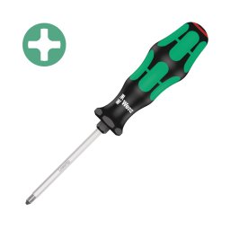 surubelnita Phillips PH1 80 mm WERA 350 SK Lasertip cu tija hexagonala, hexagon pentru strangere cu cheie si maner Kraftform Plus antirostogolire 05008751001