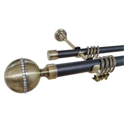 Galerie dubla KALISTO CRYSTAL - 25/19 - negru/aur antic