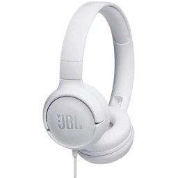 Casti audio On-ear JBL Tune 500, Pure Bass Sound, Hands-free Call, Alb