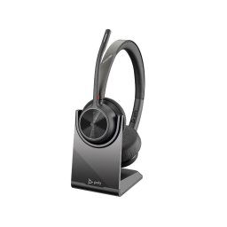 Casti Poly Voyager 4320, wireless, cu stand de incarcare, Negru