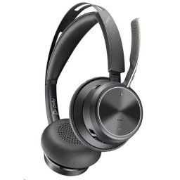 Casti fara fir Poly Voyager Focus 2, adaptor BT700 USB-C, stereo, suport de incarcare