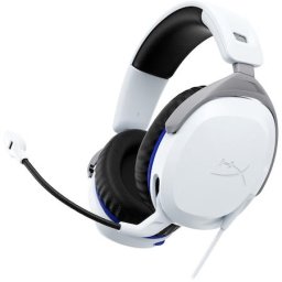 Casti gaming cu fir HyperX Cloud Stinger 2 PS5/PS4/PC, jack 3,5mm pentru conectare direct la controller, drivere 50mm, slidere gradate, microfon cu noise cancelling, spuma cu memorie, alb