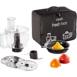 Set de 5 accesorii Tefal Coach Fresh Box XF652038, pentru rezultate perfecte de maruntire, feliere, tocare, razuire si presare a citricelor, Negru