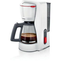 Cafetiera Bosch My Moment TKA3M131, 1.37 l, cana sticla, sistem antipicurare, oprire automata, rezervor de apa detasabil, cu sistem de mentinere la cald,Alb