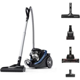 Aspirator fara sac Rowenta Silence Force Cyclonic Effitech® RO7971EA, 500 W, recipient pentru praf 2.5 L, 3 niveluri de filtrare, Negru & Albastru