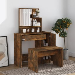 Set masuta de toaleta, stejar afumat, 86,5x35x136 cm GartenMobel Dekor