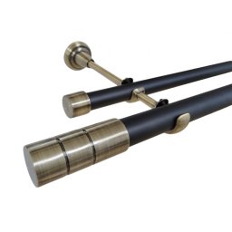 Galerie dubla fara inele CYLINDRU - 25/19 - negru/aur antic