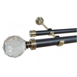 Galerie dubla fara inele KULA CRYSTAL - 25/19 - negru/aur antic