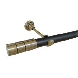 Galerie simpla fara inele CYLINDRU /25 - negru/aur antic