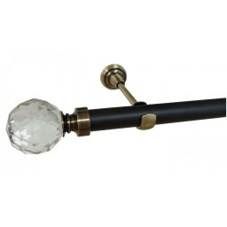 Galerie simpla fara inele KULA CRYSTAL /25 - negru/aur antic