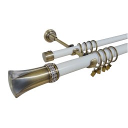 Galerie dubla PLUTON CRYSTAL - 25/19 - alb/aur antic