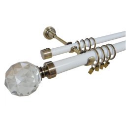 Galerie dubla KULA CRYSTAL - 25/19 - alb/aur antic
