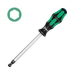 surubelnita hexagonala 10 150 112 mm WERA 352 cu cap sferic si maner Kraftform Plus antirostogolire 05022830001