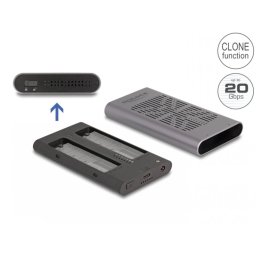 Rack extern USB type C la 2 x M.2 NVMe PCIe SSD cu functie Clona, Delock 42027