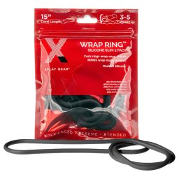Perfect Fit Slim Wrap 15 - inel subțire pentru penis - negru (38 cm)
