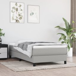 Cadru de pat box spring, gri deschis, 90x190 cm, textil GartenMobel Dekor