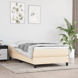 Cadru de pat box spring, crem, 90x190 cm, textil GartenMobel Dekor