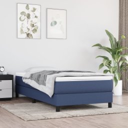 Cadru de pat box spring, albastru, 90x190 cm, textil GartenMobel Dekor