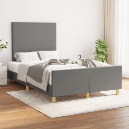 Cadru de pat cu tablie, gri închis, 120x200 cm, textil GartenMobel Dekor