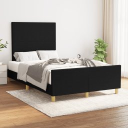 Cadru de pat cu tablie, negru, 120x200 cm, textil GartenMobel Dekor