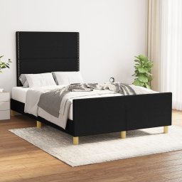 Cadru de pat cu tablie, negru, 120x200 cm, textil GartenMobel Dekor