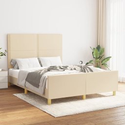 Cadru de pat cu tablie, crem, 140x190 cm, textil GartenMobel Dekor