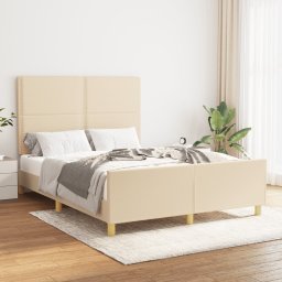 Cadru de pat cu tablie, crem, 140x200 cm, textil GartenMobel Dekor