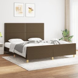 Cadru de pat cu tablie, maro închis, 180x200 cm, textil GartenMobel Dekor