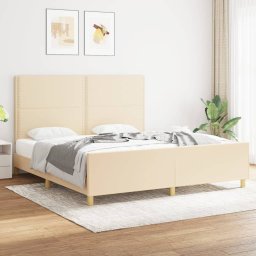 Cadru de pat cu tablie, crem, 180x200 cm, textil GartenMobel Dekor