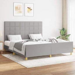 Cadru de pat cu tablie, gri deschis, 160x200 cm, textil GartenMobel Dekor