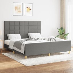 Cadru de pat cu tablie, gri închis, 160x200 cm, textil GartenMobel Dekor