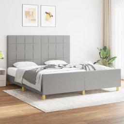 Cadru de pat cu tablie, gri deschis, 180x200 cm, textil GartenMobel Dekor