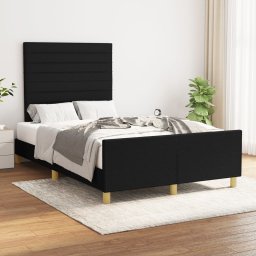 Cadru de pat cu tablie, negru, 120x200 cm, textil GartenMobel Dekor