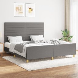 Cadru de pat cu tablie, gri închis, 160x200 cm, textil GartenMobel Dekor