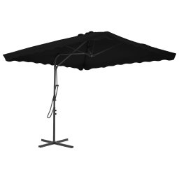 Umbrela de exterior cu stalp din otel, negru, 250x250x230 cm GartenMobel Dekor