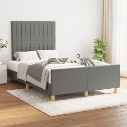 Cadru de pat cu tablie, gri închis, 120x200 cm, textil GartenMobel Dekor