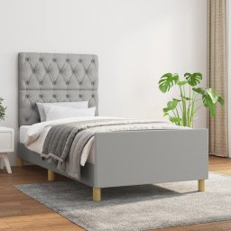 Cadru de pat cu tablie, gri deschis, 80x200 cm, textil GartenMobel Dekor