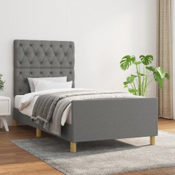 Cadru de pat cu tablie, gri închis, 80x200 cm, textil GartenMobel Dekor
