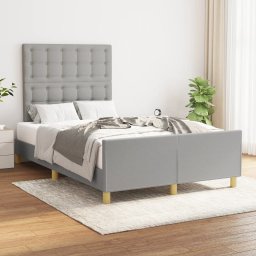 Cadru de pat cu tablie, gri deschis, 120x200 cm, textil GartenMobel Dekor