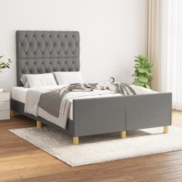 Cadru de pat cu tablie, gri închis, 120x200 cm, textil GartenMobel Dekor