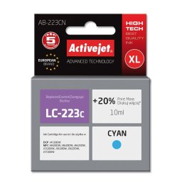 Activejet AB-223CN ink for Brother printer; Brother LC223C replacement; Supreme; 10 ml; cyan
